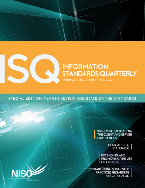 Cover of Information Standards Quarterly, Winter 2011