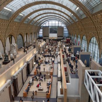 Visitors at a museum