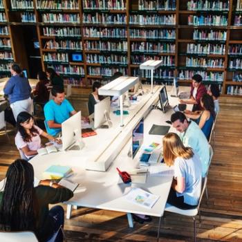 Library interior study area