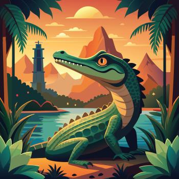 AI graphic of a crocodile.